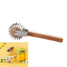 1 шт Пчеловодство пчелиный воск сбора деревянные колеса крышка с нержавеющей стали шип деревянная рука пчеловодство оборудование