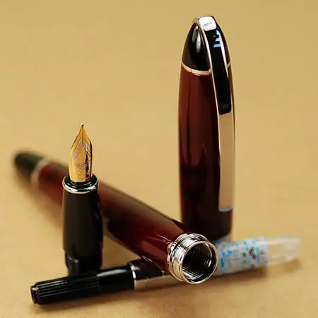 Перьевая ручка BAOER 517 благородный Средний наконечник коричневый мрамор|fountain pen