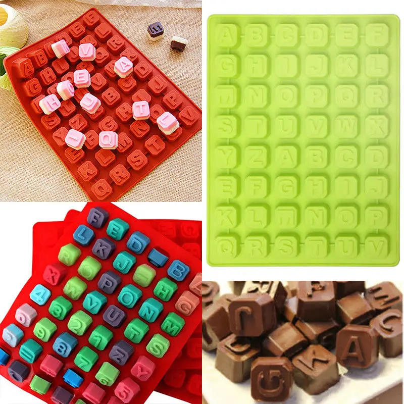 

48 Alphabet Letter 2X24 Silicone Mold Ice Cube Tray Chocolate Cake Candy Mould