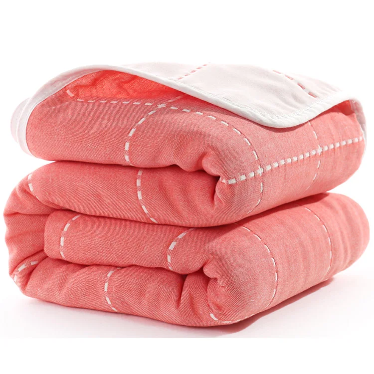 Детское одеяло 110 см Муслин Хлопок 6 слоев толщиной новорожденных пеленание осень ребенка пеленать постельные принадлежности получения Одеяло - Цвет: As Picture