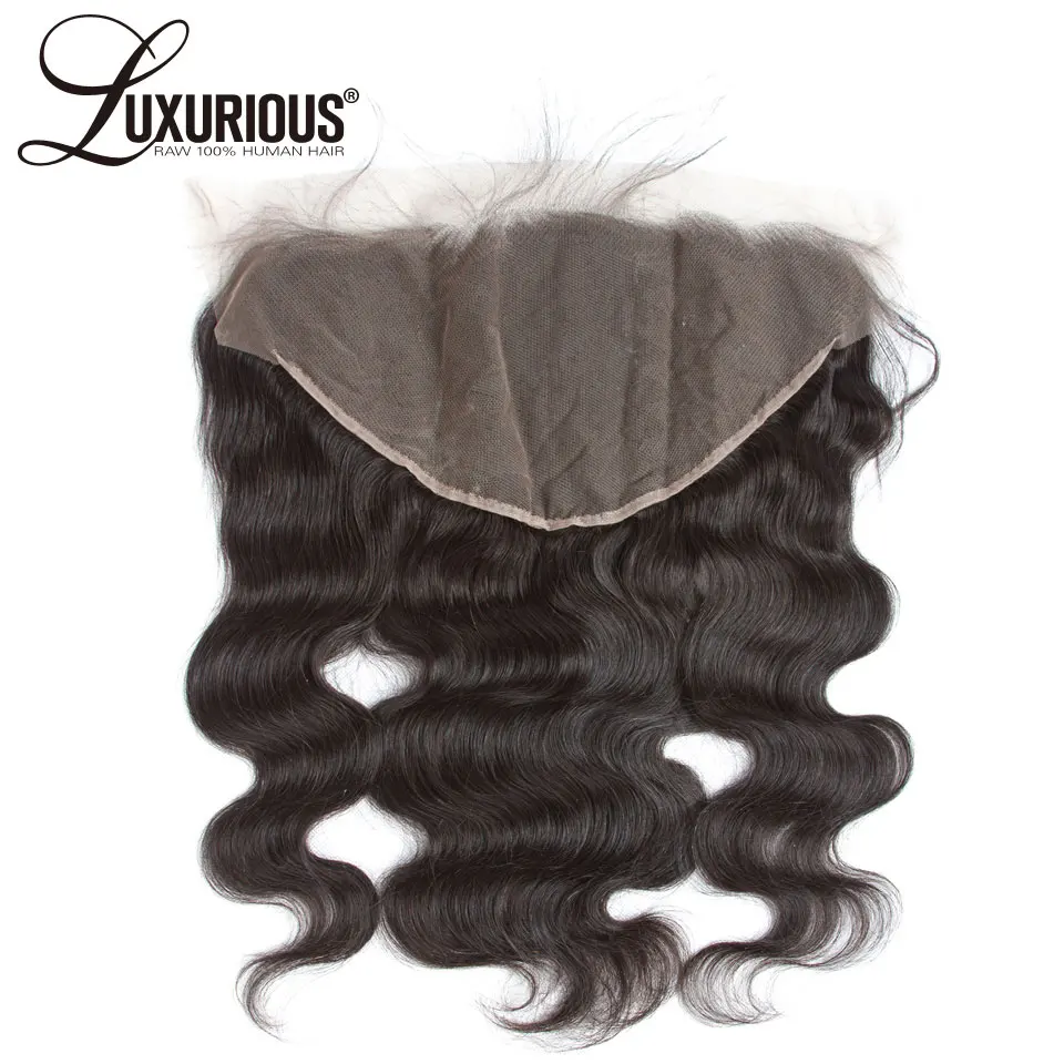 

Luxurious Pre Plucked Ear to Ear 13x6 Lace Frontal Closure With Baby Hair 8-20inch Body Wave Brazilian Remy Human Hair Free Part