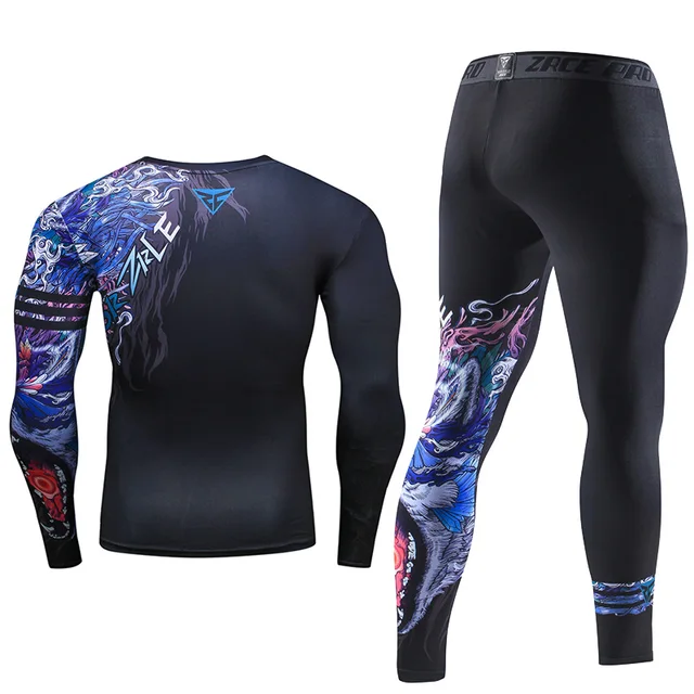 2018 New Compression Men’s Sport Suits Quick Dry Running sets Clothes Sports Joggers Training Gym Fitness Tracksuits Running Set