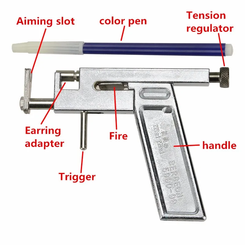 Пирсинг пистолет стальные Ушные Шпильки татуировка тело пирсинг пистолет