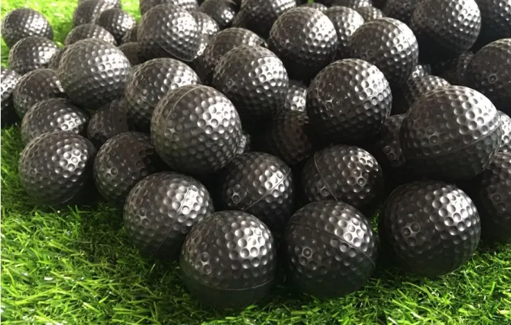 PU EVA мяч для гольфа мягкий внутренний тренировочный цветной губчатый шар качели для упражнений мяч для тренировок внутри помещения мяч для гольфа безопасный эластичный - Цвет: Черный