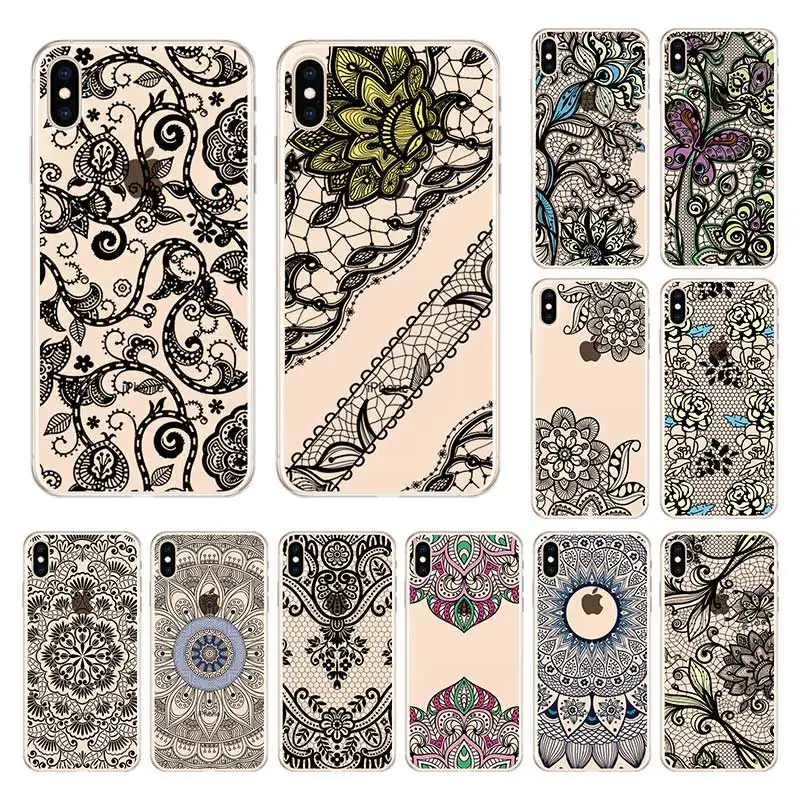 FORLAS Elegant Patterned case for iphone xs max soft TPU COVER Silicone iphone8 x xr Back Capa |