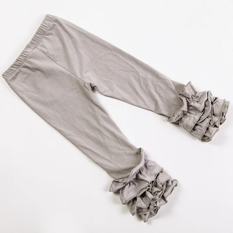 Одежда для детей простые леггинсы с оборками для девочек Хлопковые Штаны с тройной оборкой Детские Модные брюки детские трусики шланг - Цвет: 6