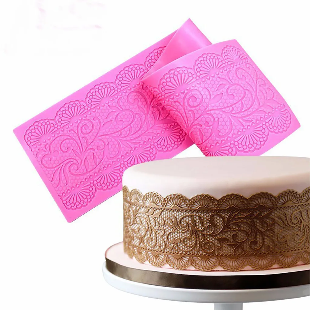 

Lace Pattern Embellisment Silicone Mould Cake Decor Sugar Chocolate Mold Chocolate Fondant Cake Decoration