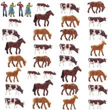 AN8706 36 шт. 1: 87 хорошо окрашенные сельскохозяйственные животные коровы лошади фигурки хо масштаб Пейзаж Ландшафтный макет