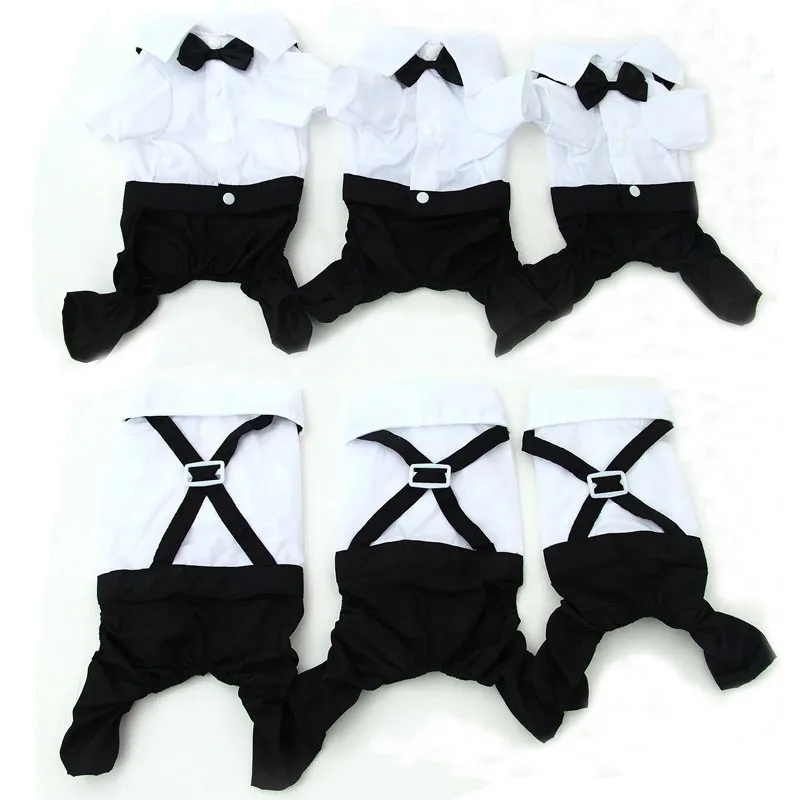 Одежда для домашних животных комбинезон для щенков собак костюм галстук для смокинга рубашка стильная официальная свадебная одежда-s m l xl XXL-белый черный 20A