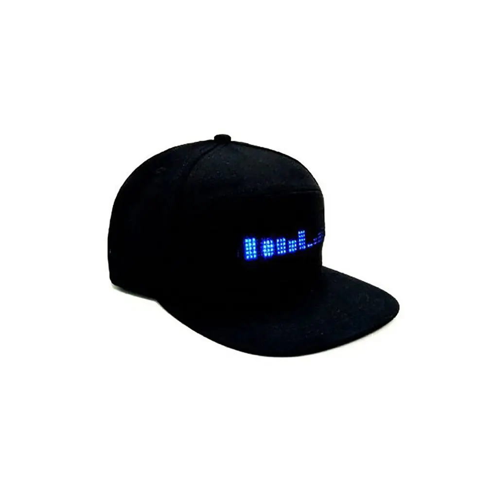 

LED Display Fashion Hat Lighted Glow Club Party Sports Athletic Travel Flashlight Baseball Golf Hip-hop Flash Cap Programmable