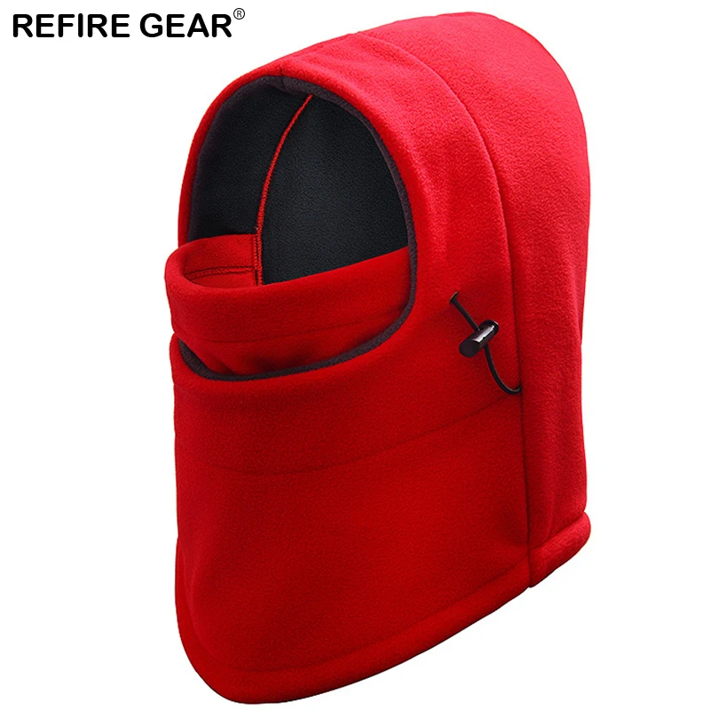 Мужская лыжная шапка Refire Gear Зимняя Теплая Бархатная ветрозащитная с капюшоном