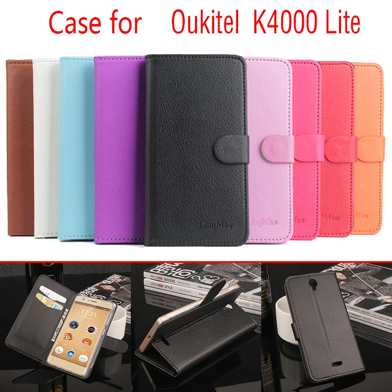

Lingmao for Oukitel K4000 Lite Case Leather Flip Luxury Brand Litchi Grain Vintage Wallet Phone Bag Case for Oukitel K4000 Lite