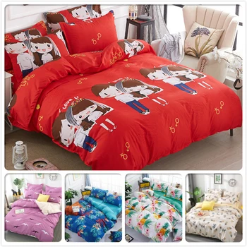 

Lover Marry Red Bedding Sets 3pcs/4pcs Soft Bed Linens Kids Child Bedlinens Single Twin Queen King Size Duvet Cover 1.8m 2m 2.2m