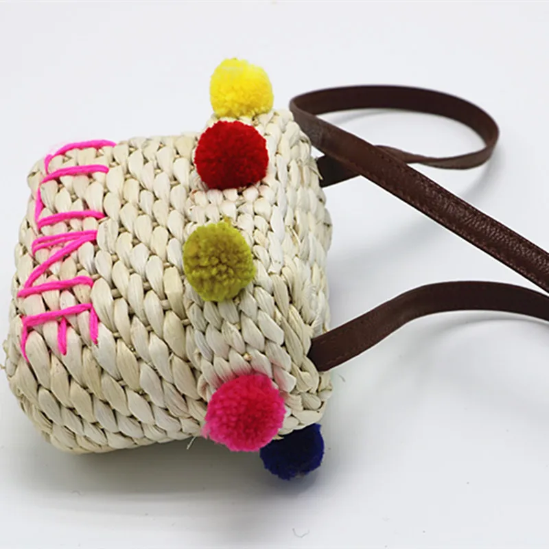 Women Bag Mini Straw Bag For Kids Girl Small Shoulder Bags with