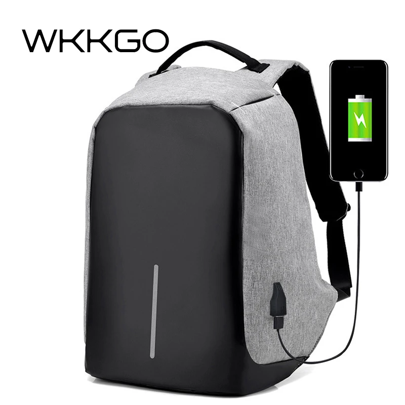 WKKGO Unisex Mochila hombre Mochila de viaje Anti ladrón Mochila multifunción USB de carga de bolsas de los hombres del ordenador portátil de 15 pulgadas mochilas