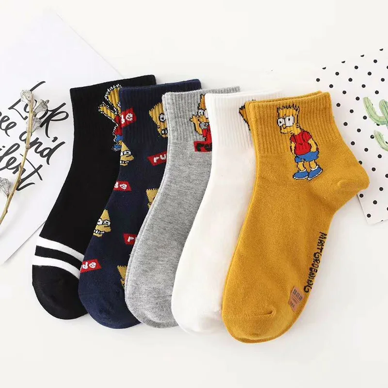 Ins/стильный комплект женских носков с забавным животным узором, 5 пар носков, хлопковые дышащие женские Носки с рисунком, Harajuku happy Sox - Цвет: Style1
