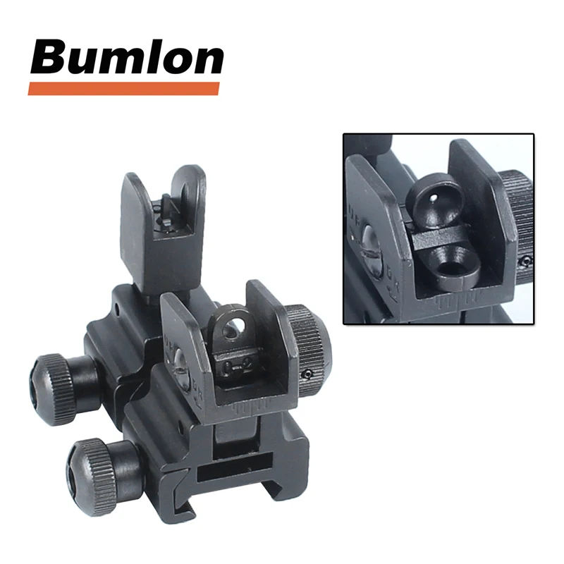 Model 4 AR 15 Flip Up Front Rear Sight Rapid Transition with Windage Adjustment Dual Aiming Apertures Quick Detachable 27-9 (2)