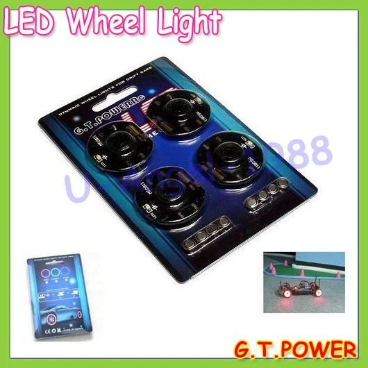 Wholesale 4pcs set RC Model Car Dynmaic Wheel Light LED Set G T POWER rc car