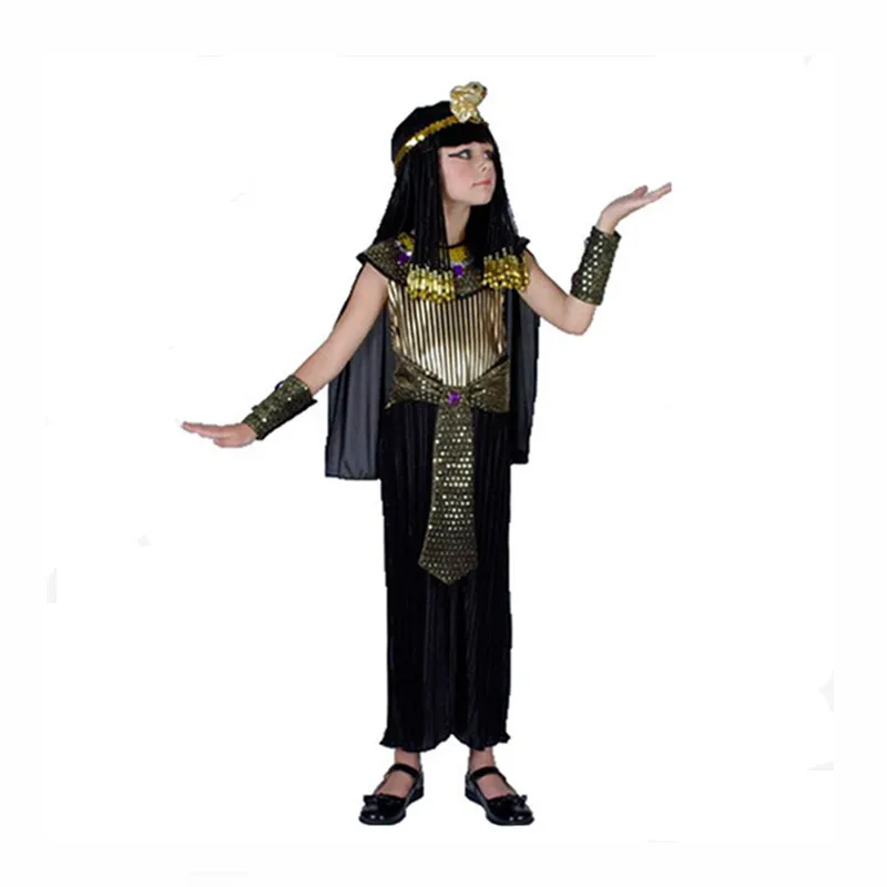 Детский Египетский Костюм фараона для девочек и мальчиков, вечерняя косплей одежда на Хэллоуин, детское маскарадное платье