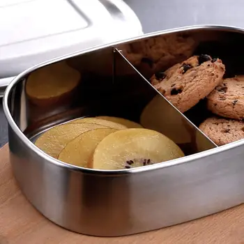 

New Single/Double/Triple Grid Portable Stainless Steel Lunch Box Food Case Container