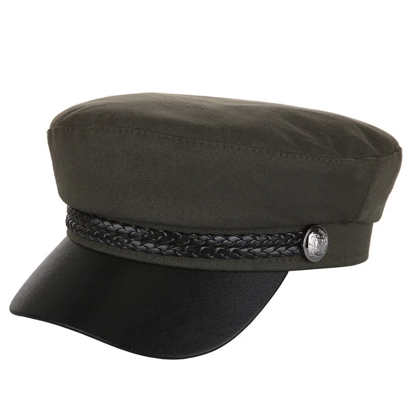 QDKPOTC сезон: весна-лето Новая мода для мужчин женщин военные кепки студент без каблука кепки хлопок дышащий темно-синяя кепка Англия Стиль шляпа
