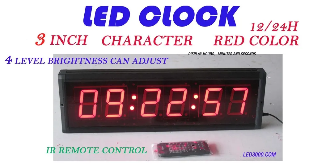 

3inch 6digtis hours,minutes and seconds led clock(HIT6-3R)
