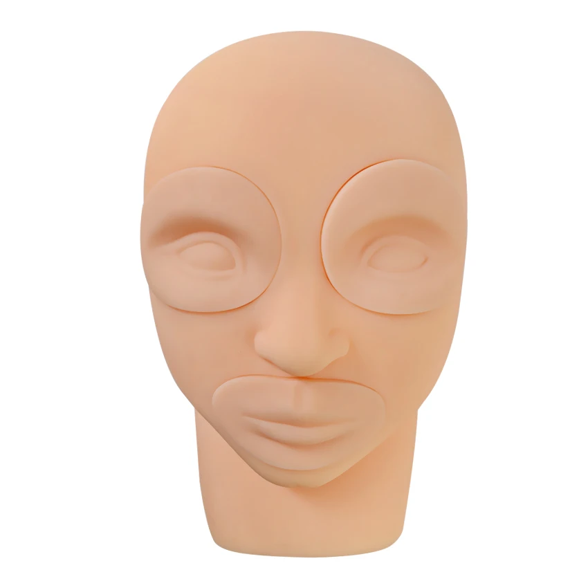 

3D Tattoo Practice Skin Head Silicone Training Head Face Model Professional Lip Eyes Eyebrow Permanent Makeup Tattoo Supply