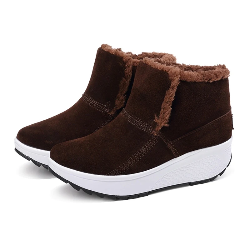 CEYANEAOWomen Toning Snow Boots Winter Warm Paltform New Plus Velvet Non-slip Female Sneakers Light Weight Cotton ShoesE861