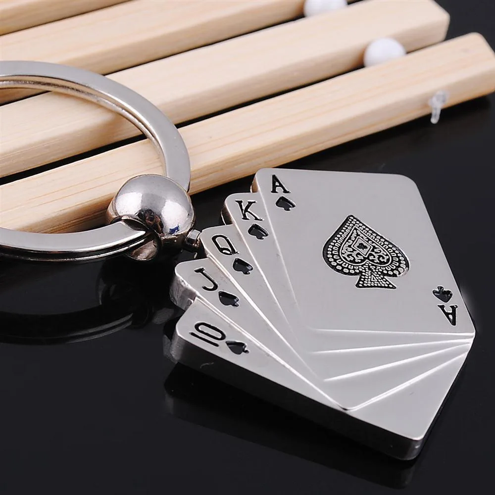 

Cindiry Key Holder Brand Metal Key Chain Ring Best Gift Poker Keychain Keyfob Keyring Fashion Designer Good Quality P25
