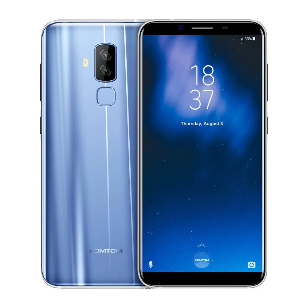 HOMTOM S8 Android 7,0 4G смартфон 5,7 ''HD MTK6750T, четыре ядра, 4 Гб Оперативная память 64 Гб Встроенная память 16MP+ 5MP двойная задняя камера Камера ОТА OTG мобильного телефона чехол для мобильного телефона - Цвет: Blue