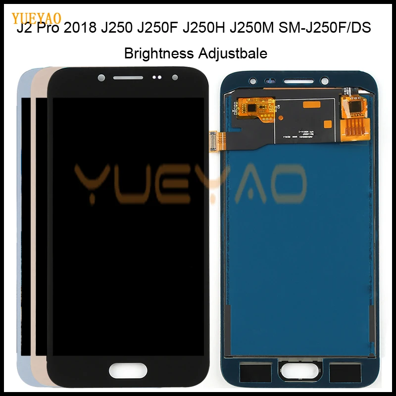 Pаспродажа Регулировка яркости J250 ЖК экран для samsung Galaxy J2 Pro 2018 J250 J250F J250H ЖК дисплей кодирующий преобразователь сенсорного экрана в сборе