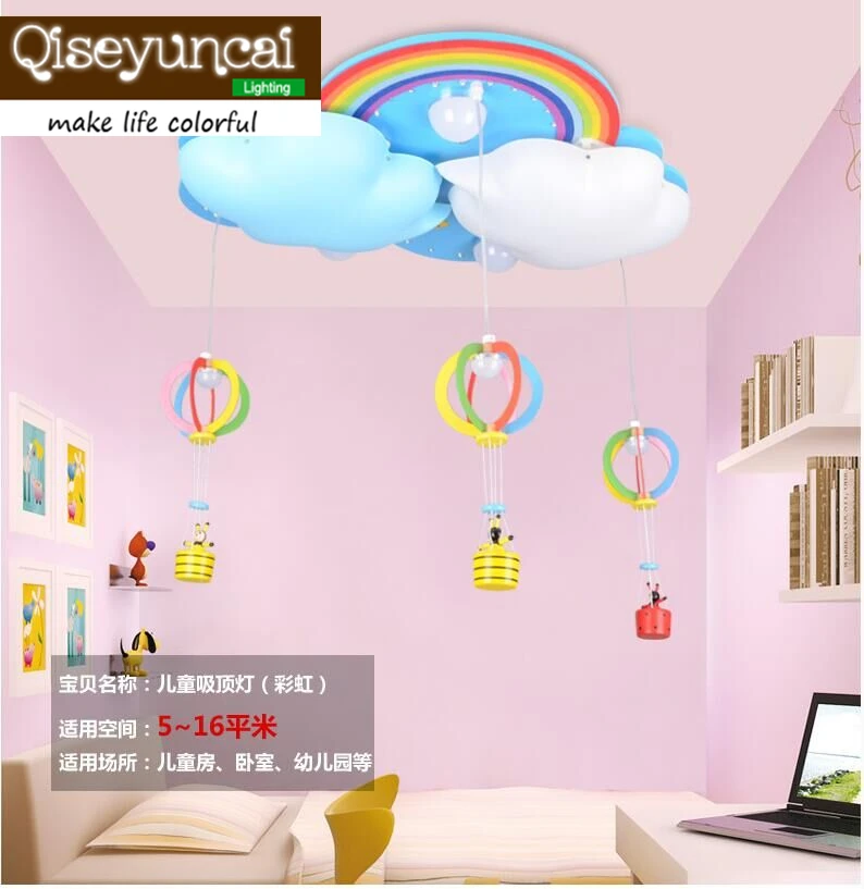 Qiseyuncai новая детская спальня пульт дистанционного управления светодиодный Светодиодный потолочный светильник мальчик девочка комната мультфильм Креативный теплый свет