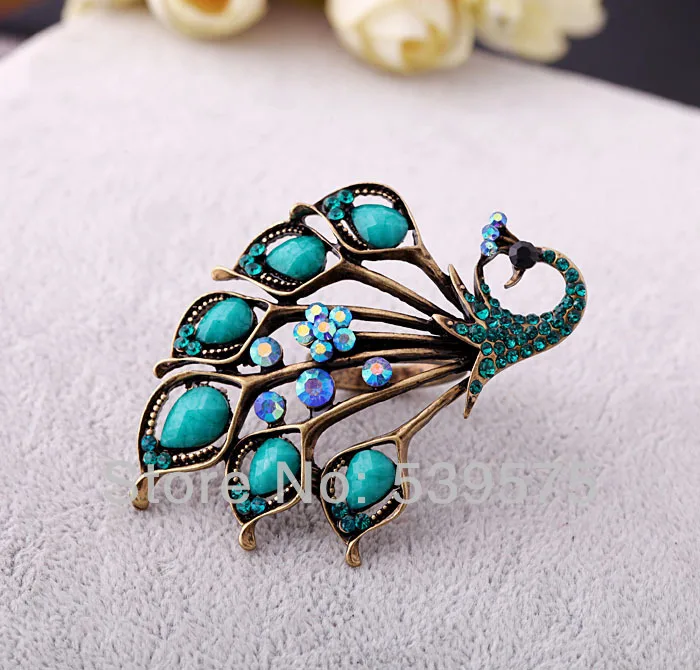 

Fashion Vintage Jewelry Elegant Peacock Rings 2017