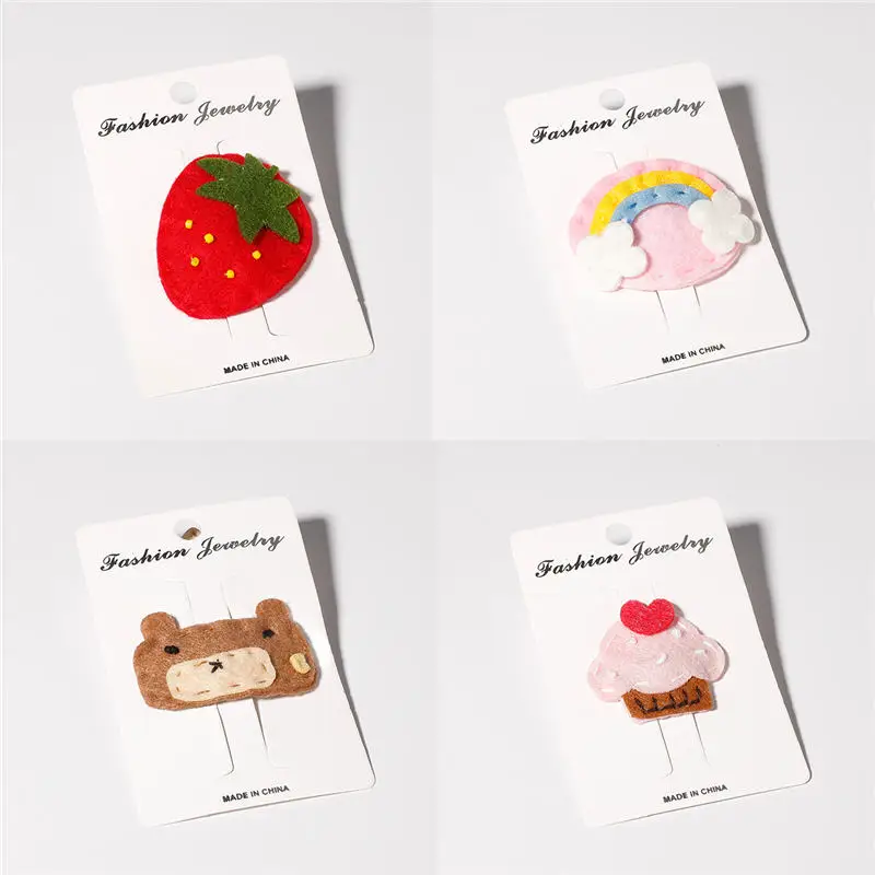 4pcs Fruits hairclip Cartoon BB clip for girl Stars Hairpins Kawaii Headwear for children Hair Accessories - Цвет: 13