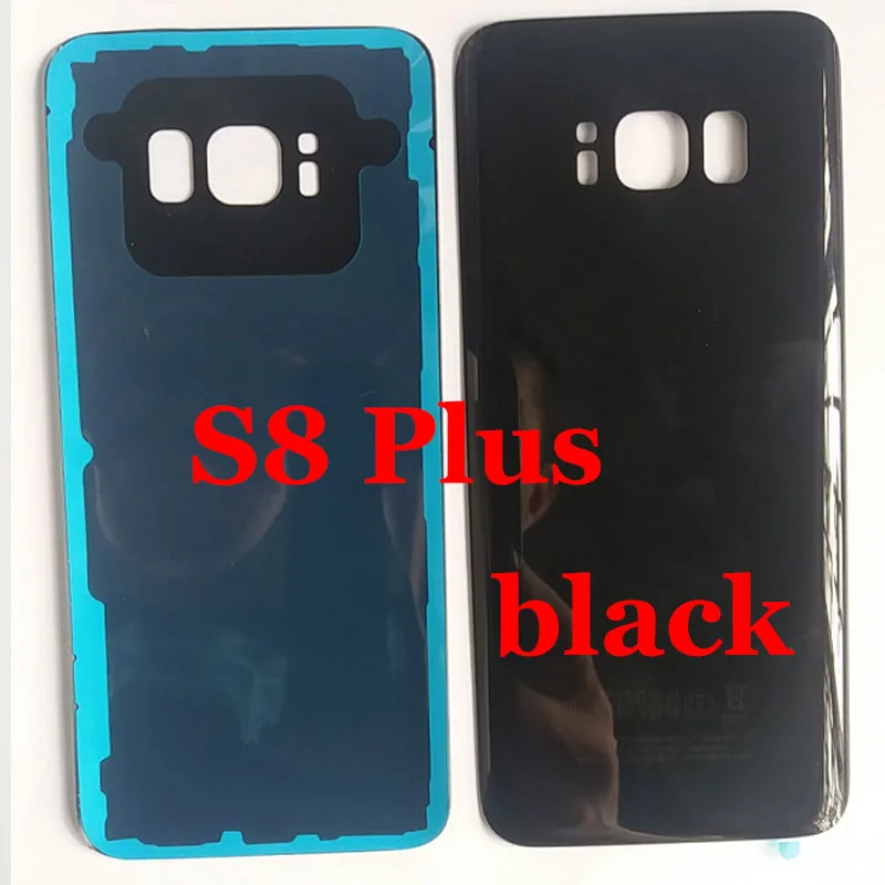 Для samsung Galaxy S8 G950 G950F S8 Plus G955 G955F задняя крышка Задняя Дверь Корпус чехол 3D стекло батарея Крышка Замена - Цвет: S8plus Black