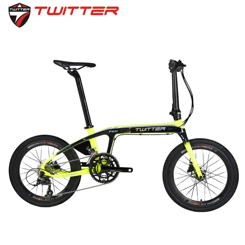 Твиттер F2.0 BMX карбоновый складной велосипед 20 дюймов колеса 22s 18s 16 Скорость 2400 8s