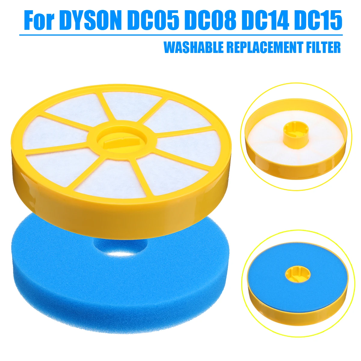 

Motor Washable Filter Vacuum Cleaner Replacement for DYSON DC05 DC08 DC08T DC14 DC15 15x3cm