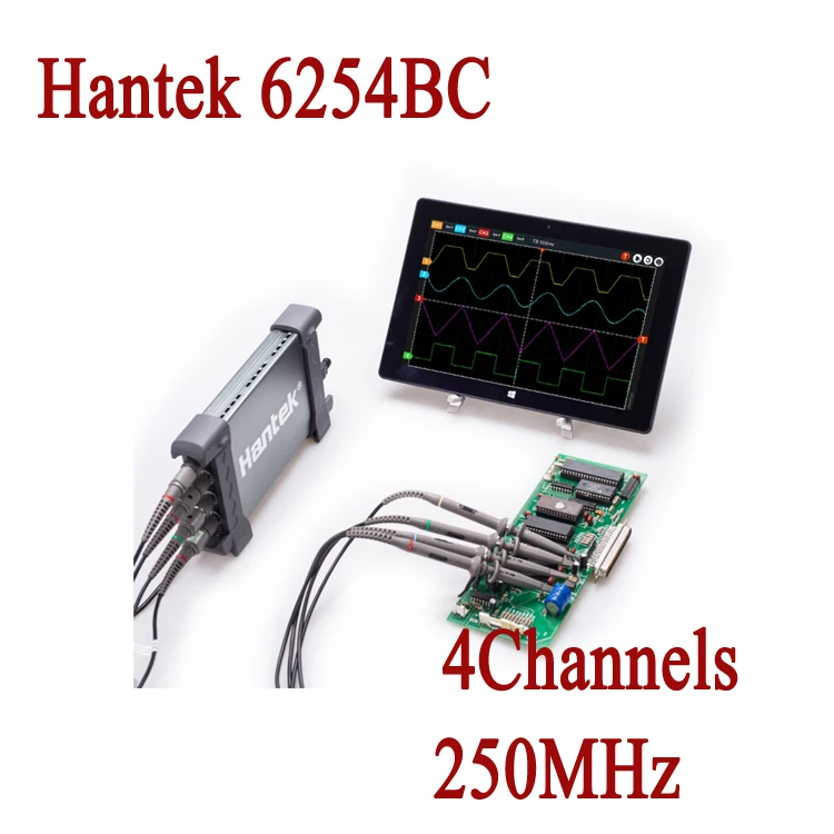 

Digital Multimeter Oscilloscope Hantek 6254BC Handheld Oscillograph USB PC 4 Channels 250MHz 1Gsa/S osciloscopio Car-Detector