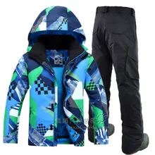 GSOU SOW NKorean водонепроницаемый ветрозащитный мужской лыжный костюм с двойным бортом, спортивный лыжный костюм, лыжная куртка и штаны