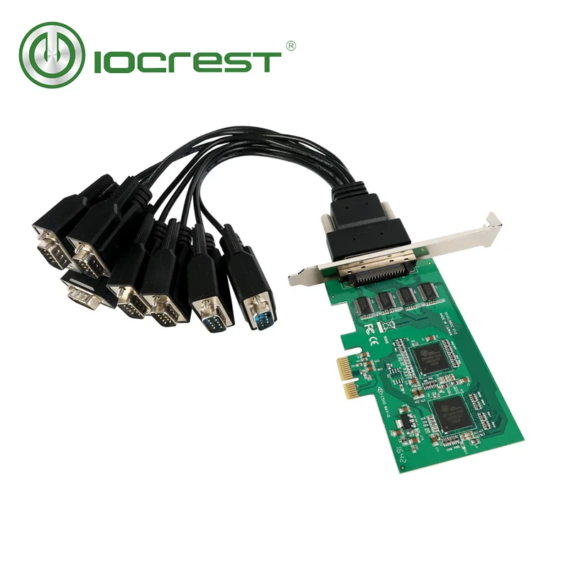 IOCREST Oxford PCIe954 Chipset pcie 8 Ports Serial card PCI Express controller card with fan out