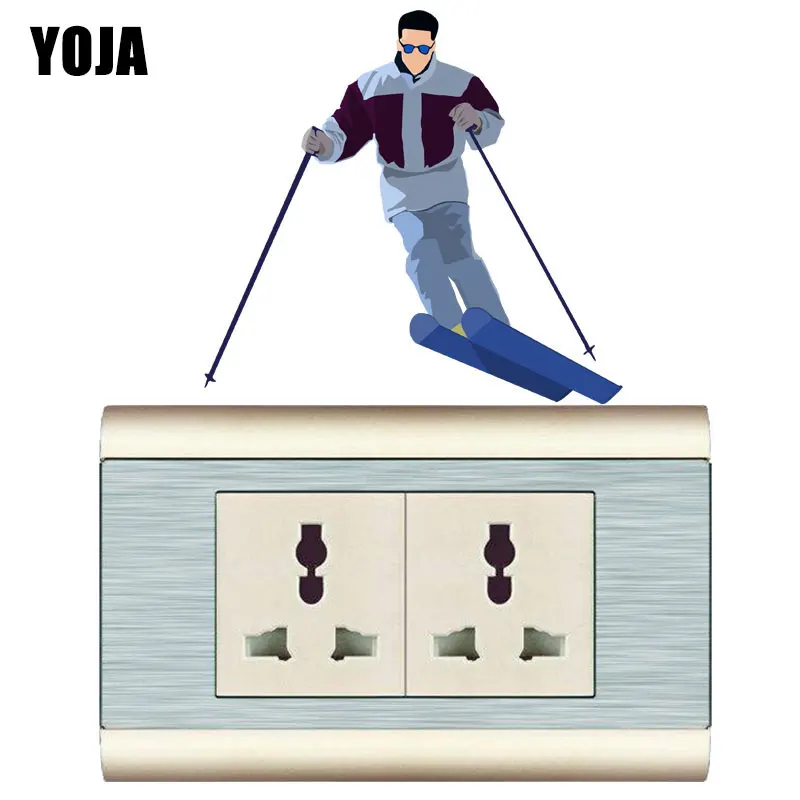 

YOJA Cartoon Skiing Character Wall Decal Switch Sticker PVC Coloured Living Room Bedroom Graphical 8SS2095