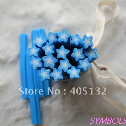 g-16 Free Shipping 100pcs 5mm Light Blue Star Clay Cane Fancy Nail Art Polymer | Красота и здоровье
