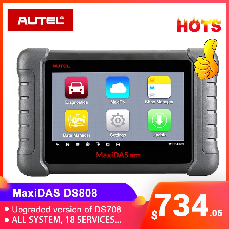 

Autel Maxidas DS808 (Upgraded Version of DS708) Automotive Diagnostic Tool OBD2 Scanner Key Coding (Same Function as MS906)