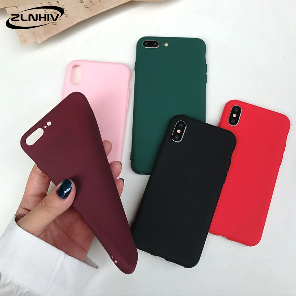 ZLNHIV ل iphone X XR XS ماكس 6 6 s S 7 8 زائد حالة حقيبة سيليكون حالة الهاتف المحمول اكسسوارات الهاتف للصدمات لينة السيليكون
