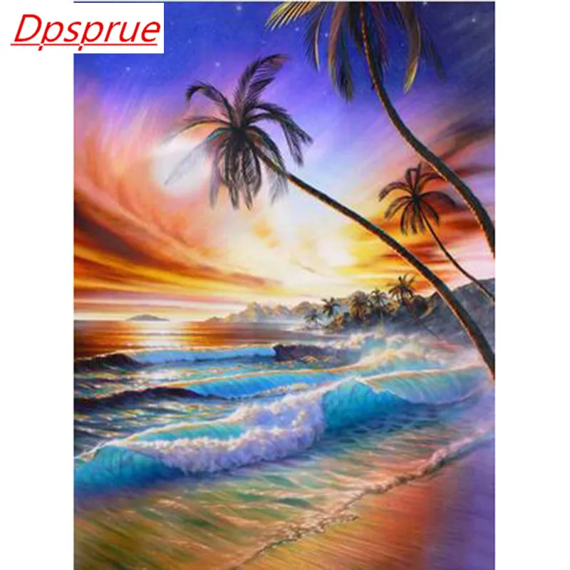 Dpsprue 5D полная квадратная/круглая Алмазная картина DIY Вышивка крестиком пейзаж