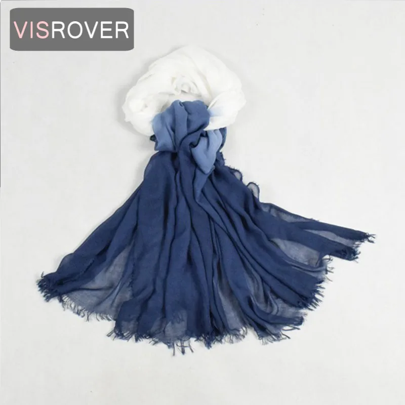 VISROVER унисекс модальный шарф хиджаб яркий цвет Dip Dye очень мягкий хлопок Handfeeling