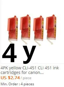 canon ink tank printer PGI 450 CLI 451 compatible ink cartridge 5 colors for canon PIXMA IP7240 MG5440 MG5540 MG6440 MG6640 MG5640 MX924 MX724 IX6840 printer ink