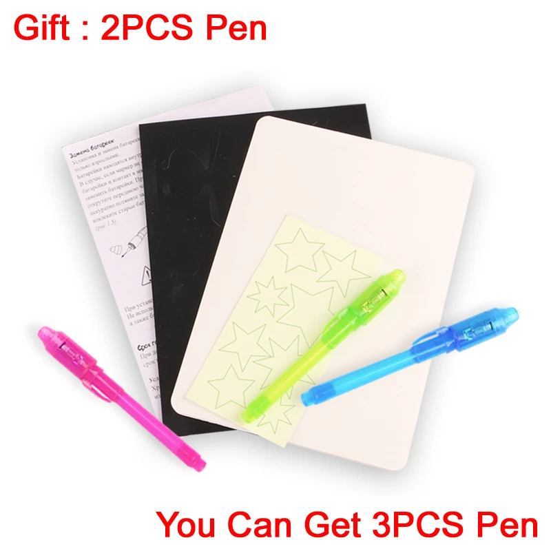 Draw With Night Light In Dark Children Funny Toys Writing Magic Drawing Board Set Educational Russian Language Noctilucent Kids