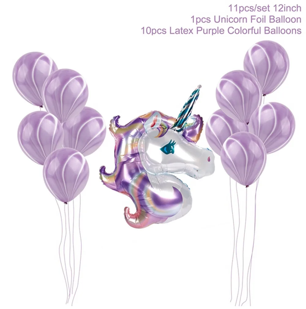 11 шт. воздушные шары в форме единорога день рождения розовый Радуга воздушный шар с каменным узором Дети сувениры подарки Детские шоу фон