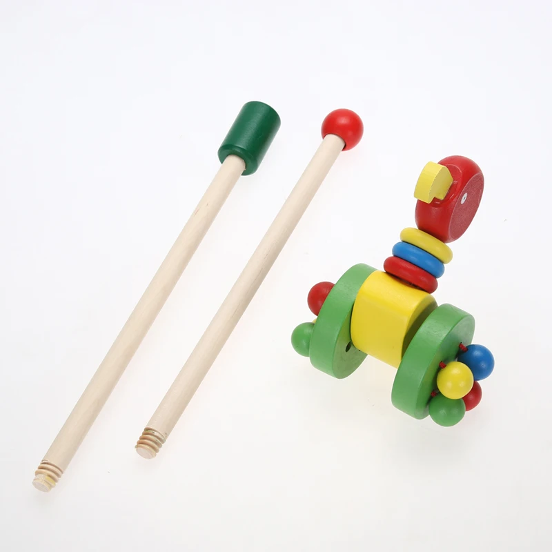 Мультяшная детская мини-игрушка в виде животных для малышей, Милая Мини-развивающая обучающая ходьба, толкающая животных, деревянная головоломка, тележка, случайный цвет